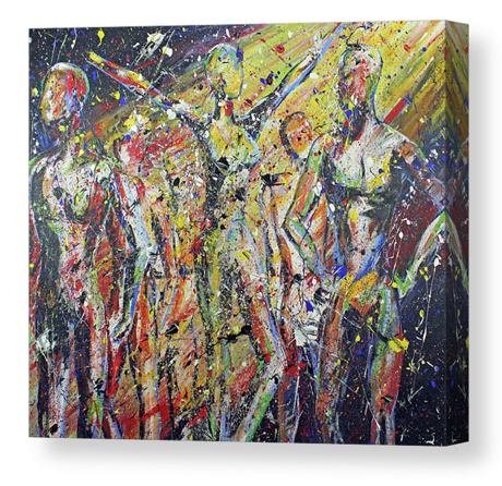 People. Artist Original Acrylic on Canvas Print - Neil Assenheimer