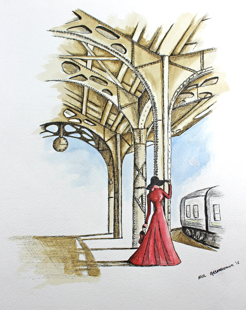 Sophie. Artist Original Watercolour Pen&Ink Painting. 1930's Framed Wall Art. Home Decor - Neil Assenheimer