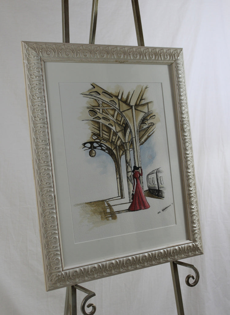 Sophie. Artist Original Watercolour Pen&Ink Painting. 1930's Framed Wall Art. Home Decor - Neil Assenheimer