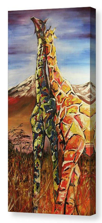 Giraffes. Artist Original Canvas Print - Neil Assenheimer