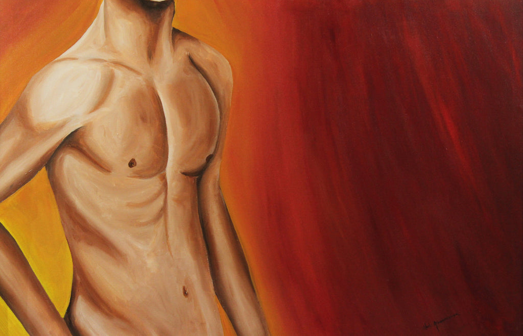 Male Torso. Artist Original Canvas Print - Neil Assenheimer