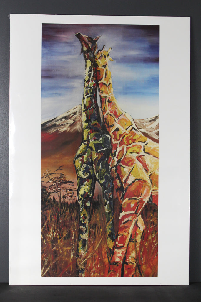 Giraffes. Artist Original Matte Poster Print - Neil Assenheimer