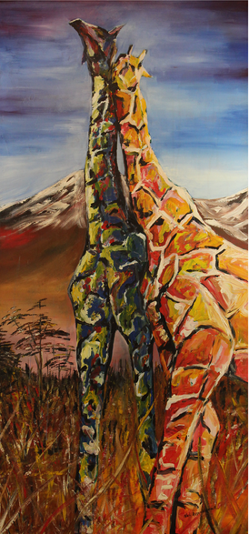 Giraffes. Artist Original Matte Poster Print - Neil Assenheimer