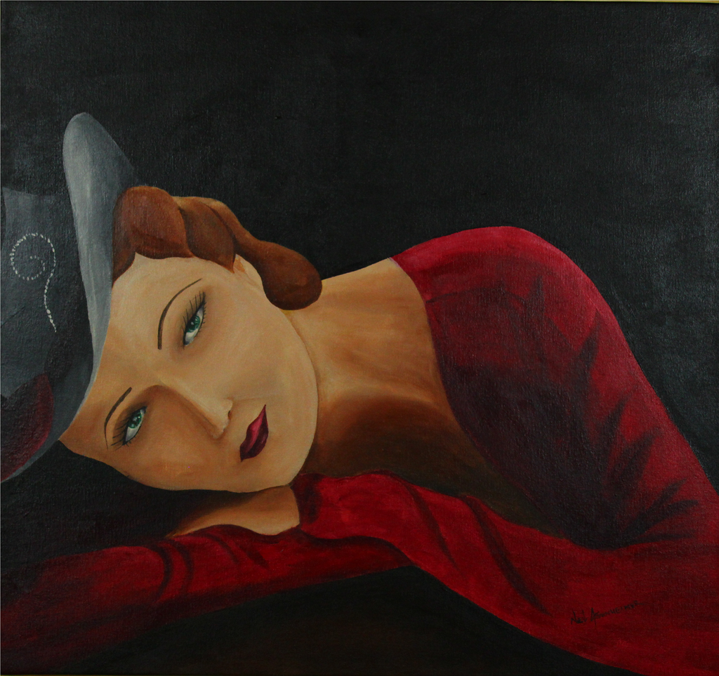 Lady in Red. Artist Original Canvas Print - Neil Assenheimer